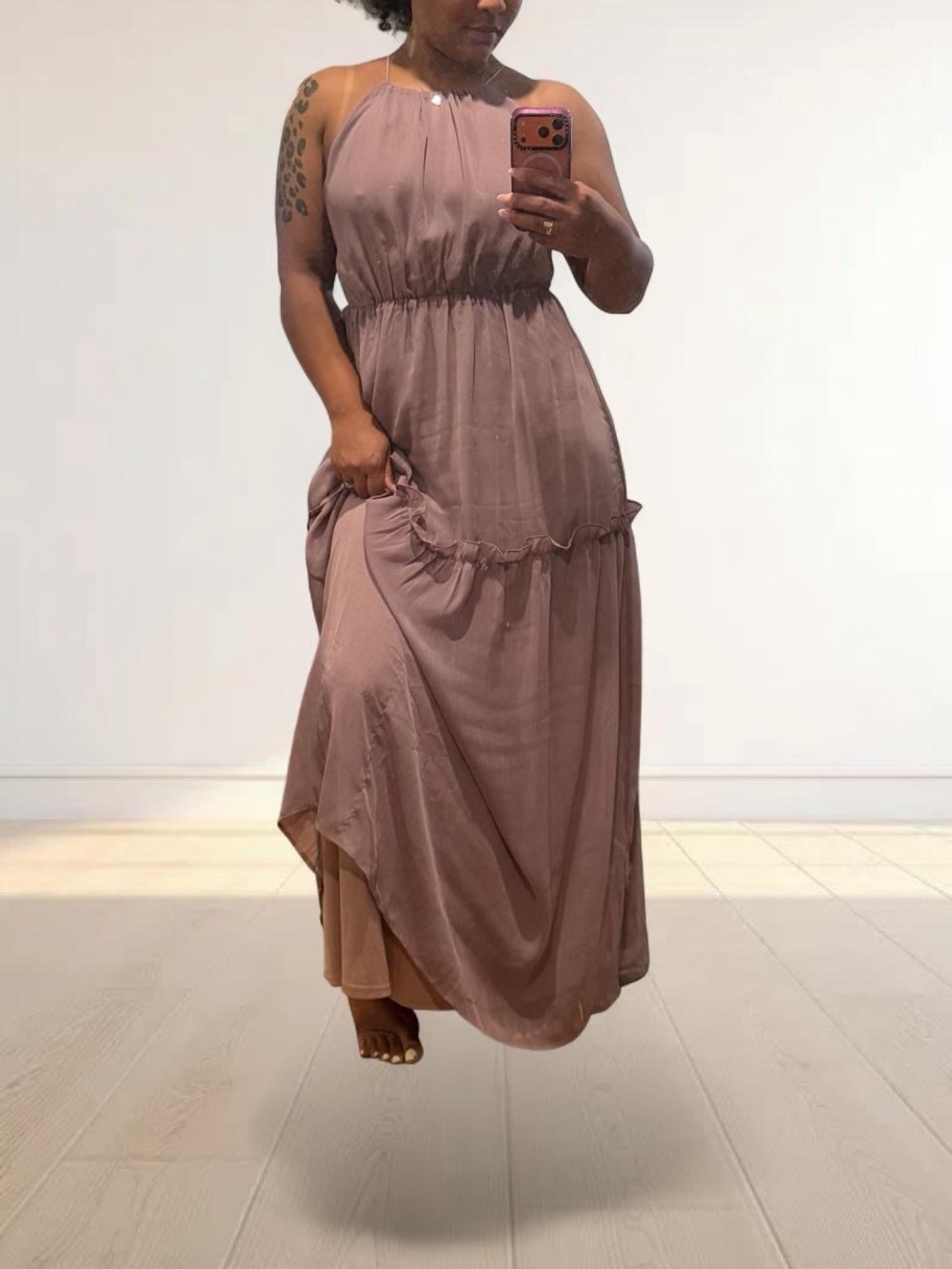 Verte Chiffon Purple Boho Maxi Dress
